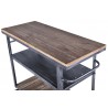 Reign Industrial Kitchen Cart in Industrial Grey and Pine Wood - Cart Top Angled