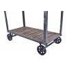 Reign Industrial Kitchen Cart in Industrial Grey and Pine Wood - Leg Close-Up