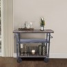 Reign Industrial Kitchen Cart in Industrial Grey and Pine Wood - Lifestyle