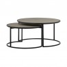 Armen Living Rina Concrete and Black Metal 2 Piece Nesting Coffee Table Set in Natural 01
