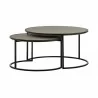 Armen Living Rina Concrete and Black Metal 2 Piece Nesting Coffee Table Set in Natural 01 - Armen Living Rina Concrete and Black Metal 2 Piece Nesting Coffee Table Set in Natural 01