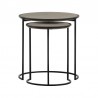 Armen Living Rina Concrete and Black Metal 2 Piece Nesting End Table Set in Natural 04
