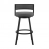 Armen Living Roman Gray Faux Leather And Black Metal Swivel Bar And Counter Stool 003