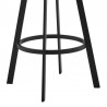 Armen Living Roman Gray Faux Leather And Black Metal Swivel Bar And Counter Stool 007