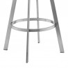 Armen Living Roman Gray Faux Leather and Brushed Stainless Steel Swivel Bar And Counter Stool 08