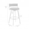 Armen Living Roman Gray Faux Leather and Brushed Stainless Steel Swivel Bar And Counter Stool 07