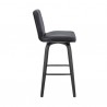 Armen Living Renee Swivel Grey Faux Leather And Black Wood Bar Stool In Gray 002