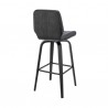 Armen Living Renee Swivel Grey Faux Leather And Black Wood Bar Stool In Gray 006