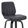 Armen Living Renee Swivel Grey Faux Leather And Black Wood Bar Stool In Gray 005
