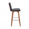 Renee Swivel Grey Faux Leather and Walnut Wood Bar Stool 002