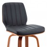 Renee Swivel Grey Faux Leather and Walnut Wood Bar Stool 004