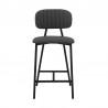 Rococo 26" Gray Faux Leather and Metal Counter Height Bar Stool 003
