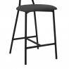 Rococo 26" Gray Faux Leather and Metal Counter Height Bar Stool 006