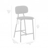 Rococo 26" Gray Faux Leather and Metal Counter Height Bar Stool 008