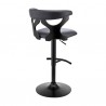 Armen Living Ruth Adjustable Swivel Grey Faux Leather And Black Wood Bar Stool With Black Base In Gray 04