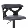 Armen Living Ruth Adjustable Swivel Grey Faux Leather And Black Wood Bar Stool With Black Base In Gray 06