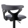 Armen Living Ruth Adjustable Swivel Grey Faux Leather And Black Wood Bar Stool With Black Base In Gray 05