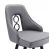Armen Living Ruby Counter Height Swivel Grey Faux Leather And Black Metal Bar Stool 005