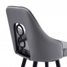 Armen Living Ruby Counter Height Swivel Grey Faux Leather And Black Metal Bar Stool 007