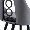 Armen Living Ruby Counter Height Swivel Grey Faux Leather And Black Metal Bar Stool 008