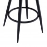 Ruby Contemporary 26" Counter Height Barstool in Black Powder Coated Finish and Vintage Coffee Faux Leather - Leg Detail