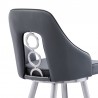 Ruby 26" Counter Height Swivel Black Faux Leather and Brushed Stainless Steel Bar Stool 005