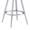 Ruby 26" Counter Height Swivel Black Faux Leather and Brushed Stainless Steel Bar Stool 007