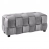 Armen Living Raven Contemporary Long Ottoman in Gray Velvet Side View