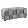 Armen Living Raven Contemporary Long Ottoman in Gray Velvet Side View - Armen Living Raven Contemporary Long Ottoman in Gray Velvet Side View