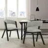 Armen Living Rowan Gray Upholstered Dining Chairs In Black Finish - Set of 2 - Armen Living Rowan Gray Upholstered Dining Chairs In Black Finish - Set of 2