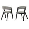 Armen Living Rowan Gray Upholstered Dining Chairs In Black Finish - Set of 2 01