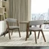 Armen Living Rowan Gray Upholstered Dining Chairs In Walnut Finish - Armen Living Rowan Gray Upholstered Dining Chairs In Walnut Finish