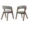 Armen Living Rowan Gray Upholstered Dining Chairs In Walnut Finish 03