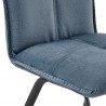 Rylee Dining Room Accent Chair in Blue Fabric and Black Finish - Set of 2 04