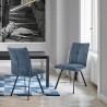 Rylee Dining Room Accent Chair in Blue Fabric and Black Finish - Set of 2 01