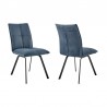 Rylee Dining Room Accent Chair in Blue Fabric and Black Finish - Set of 2 05