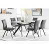 Rylee Dining Room Accent Chair in Charcoal Fabric and Black Finish - Set of 2