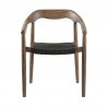 Armen Living Santo Indoor Outdoor Stackable Dining Chair In Eucalyptus Wood With Charcoal Rope  2
