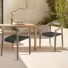 Armen Living Santo Indoor Outdoor Stackable Dining Chair In Eucalyptus Wood With Charcoal Rope  - Armen Living Santo Indoor Outdoor Stackable Dining Chair In Eucalyptus Wood With Charcoal Rope 