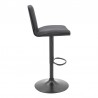 Armen Living Sabine Adjustable Swivel Gray Faux Leather and Black Metal Bar Stool Side