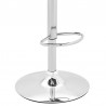 Armen Living Sabine Adjustable Swivel Cream Faux Leather with Walnut Back and Chrome Bar Stool