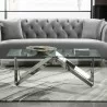 Scarlett Contemporary Rectangular Coffee Table in Polished Steel Finish with Tempered Glass Top - Lifestyle - Scarlett Contemporary Rectangular Coffee Table in Polished Steel Finish with Tempered Glass Top - Lifestyle