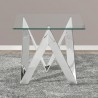 Scarlett Contemporary Square End Table in Polished Steel Finish with Tempered Glass Top - Lifestyle