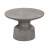 Armen Living Sephie Round Pedastal Coffee Table in Grey Concrete Side
