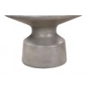 Armen Living Sephie Round Pedastal Coffee Table in Grey Concrete Bottom
