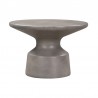 Armen Living Sephie Round Pedastal Coffee Table in Grey Concrete Front