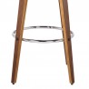 Armen Living Shelly Swivel Brown Faux Leather and Walnut Wood Bar Stool