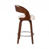 Armen Living Shelly Swivel Cream Faux Leather and Walnut Wood Bar Stool Side