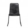 Shasta Outdoor Metal and Black Rope Stackable Dining Chair Black Rope 4