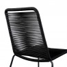 Shasta Outdoor Metal and Black Rope Stackable Dining Chair Black Rope 7